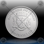 1oz CONGO 5000 Francs CFA "SILVERBACK GORILLA" 2015 1oz CONGO 5000 Francs CFA "SILVERBACK GORILLA" 2015